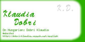 klaudia dobri business card